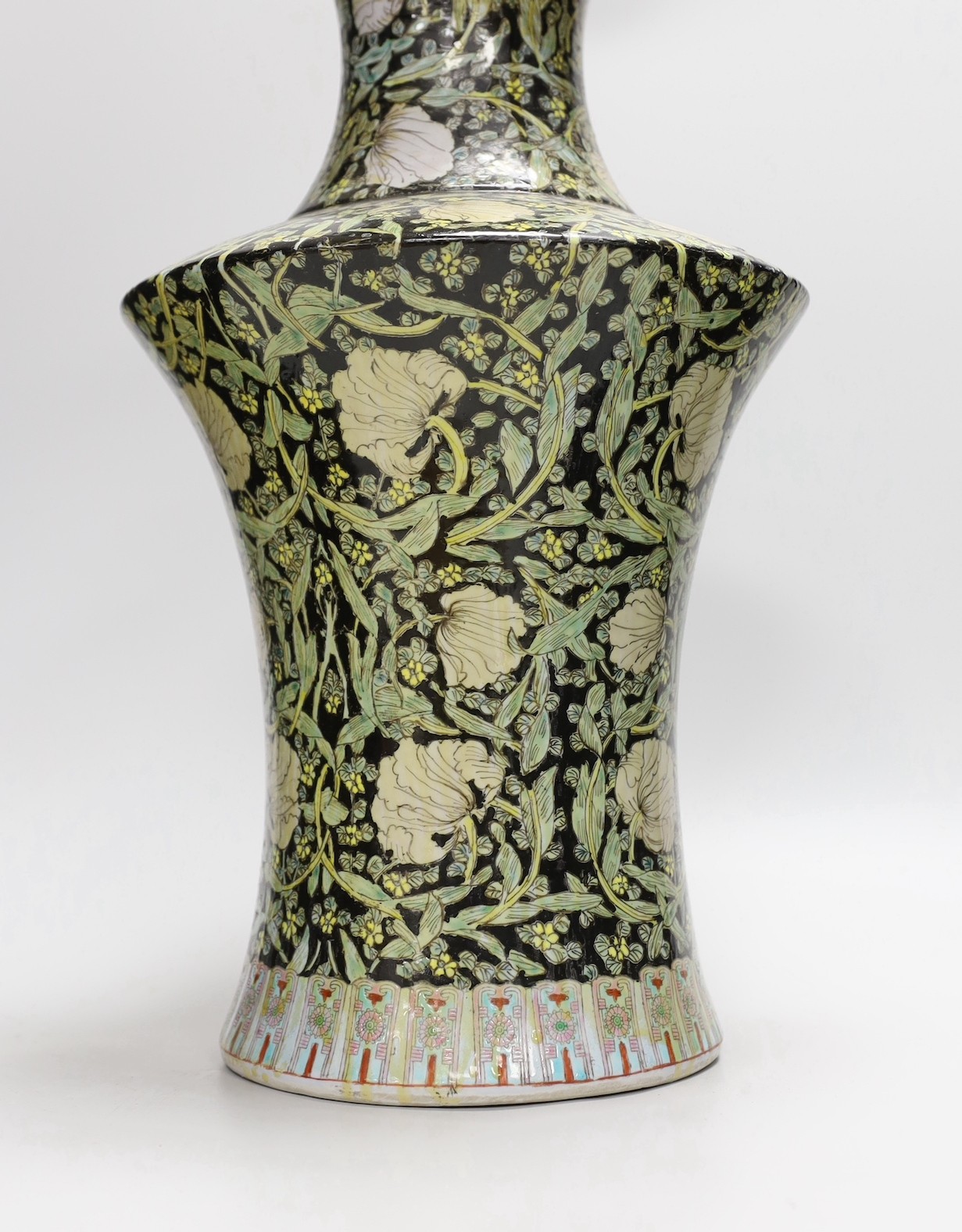 A Chinese famille noir vase, 42.5cm